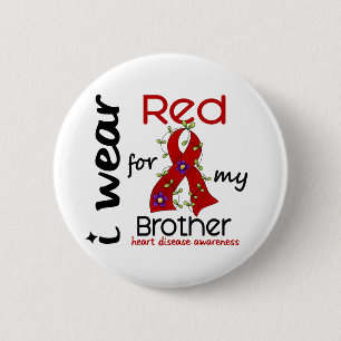 Ich trage Rot für meine Herz-Krankheit des Button