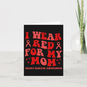 Ich trage Rot für meine Mama Groovy Heart Disease Karte