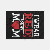 Ich trage Rot für meine Mama Herzerkrankung Bewuss Fleecedecke (Vorderseite (Horizontal))