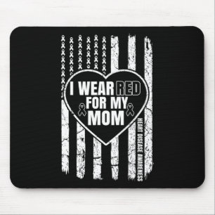 Ich trage Rot für meine Mutter Herzkrankheit-Bewus Mousepad
