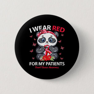 Ich trage Rot für meine Patienten Herzerkrankungen Button