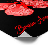 Ich trage Rot für meine Schwester Hirnaneurysma Aw Poster (Ecke)