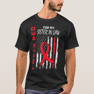 Ich trage Rot für meine Schwester im Jura Herzerkr T-Shirt