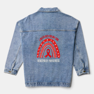 Ich trage Rot für meine Sohn Hämophilie Aufklärung Jeansjacke