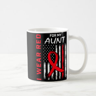Ich trage Rot für meine Tante Herzkrankheit-Bewuss Kaffeetasse