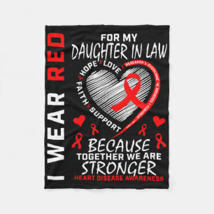 Ich trage Rot für meine Tochter im Jura Herzerkran Fleecedecke