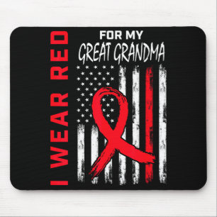Ich trage Rot für meine Urgroßmutter Herzkrankheit Mousepad
