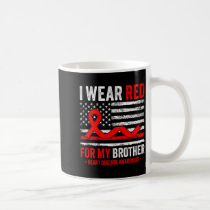 Ich trage Rot für meinen Bruder Herzerkrankung Bew Kaffeetasse