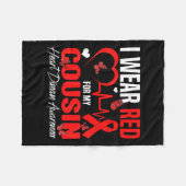 Ich trage Rot für meinen Cousin Herzerkrankungen B Fleecedecke (Vorderseite (Horizontal))