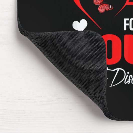 Ich trage Rot für meinen Cousin Herzerkrankungen B Mousepad (Ecke)