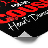 Ich trage Rot für meinen Cousin Herzerkrankungen B Poster (Ecke)