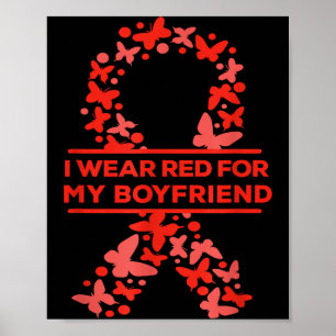 Ich trage Rot für meinen Freund Herzkrankheit-Bewu Poster