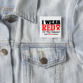 Ich trage Rot für meinen Mann Button (Beispiel)