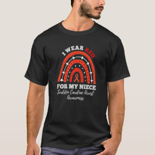 Ich trage Rot für meinen Nichte plötzliche kardial T-Shirt