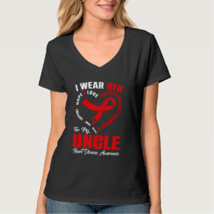 Ich trage Rot für meinen Onkel Herzkrankheit-Bewus T-Shirt