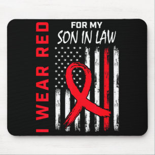 Ich trage Rot für meinen Schwiegersohn Herzkrankhe Mousepad