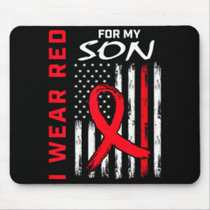 Ich trage Rot für meinen Sohn Herzkrankheit Awaren Mousepad