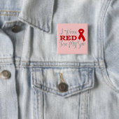 Ich trage Rot für meinen Sohn (rotes Band) Button (Beispiel)