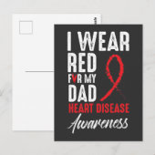 Ich trage Rot für meinen Vater Herzerkrankung Bewu Postkarte (Vorne/Hinten)