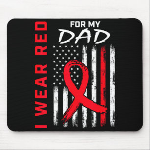 Ich trage Rot für meinen Vater Herzkrankheit Bewus Mousepad
