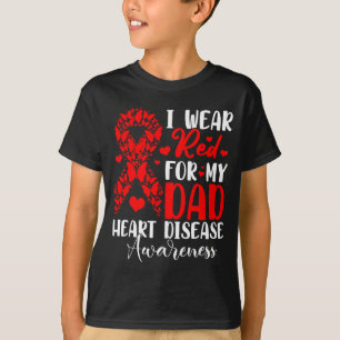 Ich trage Rot für meinen Vater Herzkrankheit-Bewus T-Shirt