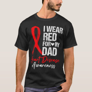 Ich trage Rot für meinen Vater Herzkrankheit-Bewus T-Shirt