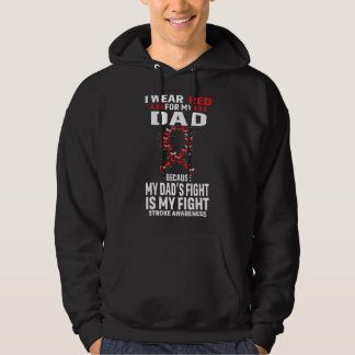 Ich trage Rot für meinen Vater Stroke Warrior Ribb Hoodie