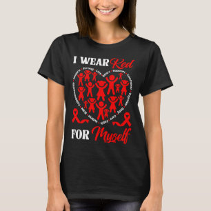 Ich trage Rot für mich Herzkrankheiten-Bewusstsein T-Shirt
