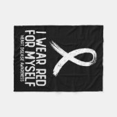 Ich trage Rot für mich selbst Herzerkrankung Bewus Fleecedecke (Vorderseite (Horizontal))