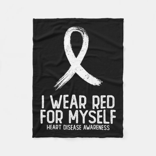 Ich trage Rot für mich selbst Herzerkrankung Bewus Fleecedecke (Vorderseite)