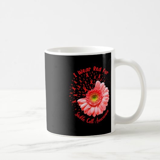 Ich trage Rot für Sichelzellenbewusstsein, Kämpfer Kaffeetasse (Rechts)