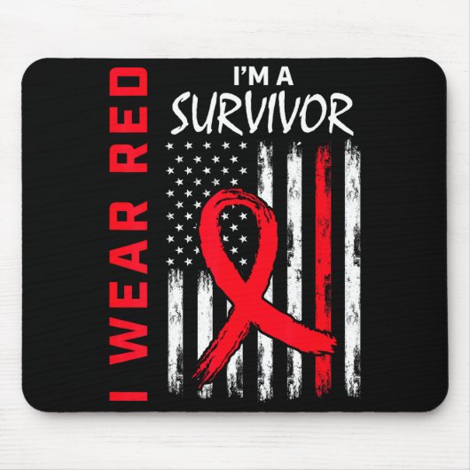 Ich trage Rot, ich bin ein Überlebender, Herzkrank Mousepad (Vorne)