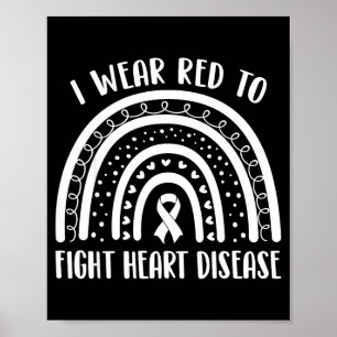 Ich trage Rot um gegen Herzkrankheiten Awareness M Poster