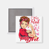 Ich trage Rot, um Herzkrankheiten zu bekämpfen Magnet (Vorderseite/Rückseite)