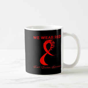 Ich trage Rot, um im Kampf gegen Herzkrankheiten a Kaffeetasse