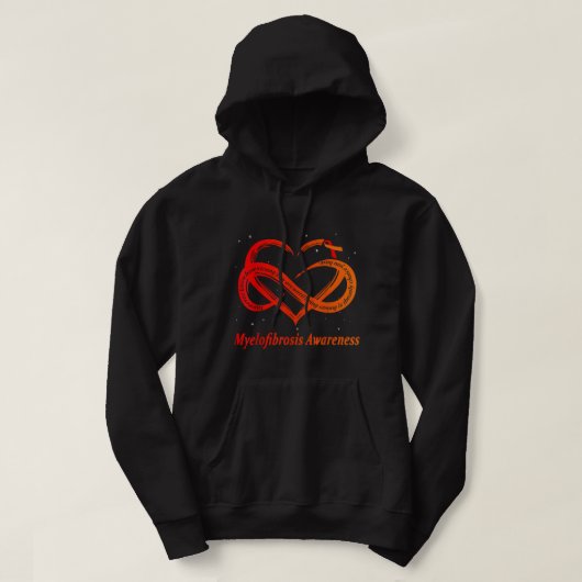 Ich trage Rot und Orange für Myelofibrose Awarenes Hoodie (Design vorne)