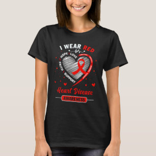 Ich trage Rot wegen HERZ-KRANKHEIT T-Shirt