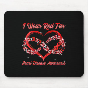 Ich trage Rot wegen Herzerkrankungen Aufklärungskn Mousepad