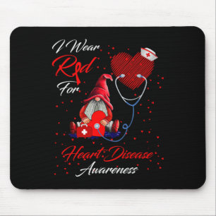 Ich trage Rot wegen Herzerkrankungen Mousepad