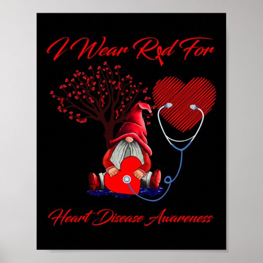 Ich trage Rot wegen Herzerkrankungen Poster (Vorne)