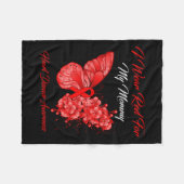 Ich trage Rot wegen meiner Herzkrankheit Fleecedecke (Vorderseite (Horizontal))