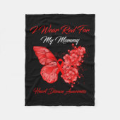 Ich trage Rot wegen meiner Herzkrankheit Fleecedecke (Vorderseite)