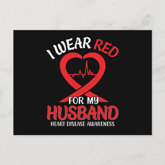 Ich trage Rot wegen meiner Herzkrankheit Postkarte (Vorderseite)