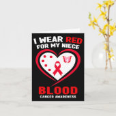 Ich trage Rot wegen meiner Nichte Blutkrebs Bewuss Karte (Gelbe Blume)