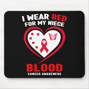 Ich trage Rot wegen meiner Nichte Blutkrebs Bewuss Mousepad