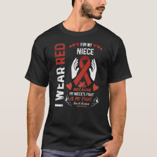 Ich trage Rot wegen meiner Nichte, die eine Herzer T-Shirt