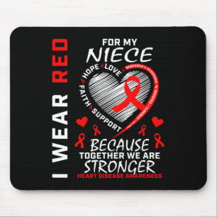 Ich trage Rot wegen meiner Nichte Herzerkrankung Mousepad
