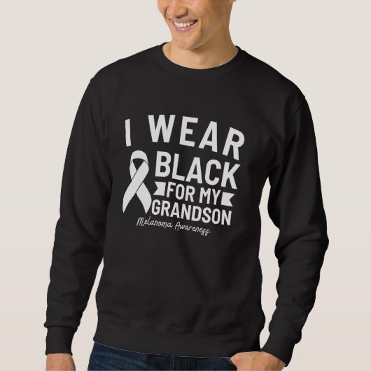 Ich trage Schwarz für mein Enkelsohn Melanoma Bewu Sweatshirt (Vorderseite)