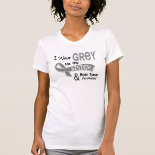 Ich trage Schwester-Hirntumor des Grau-42 T-Shirt