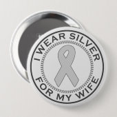 Ich trage Silber für meine Ehefrau Button (Vorne & Hinten)
